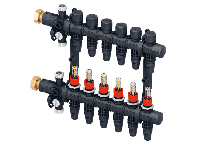 TECEfloor Komfort Heizkreisverteiler mit DFA, Typ TECElogo-Push, 11 HK