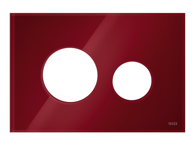 TECEloop Blende für WC-Betätigungsplatte Glas rubinrot glänzend